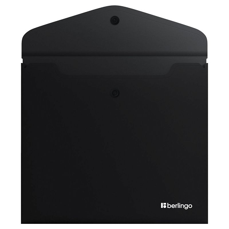Папка-конверт на кнопке Berlingo "Soft Touch", А5+, 200мкм, софт-тач, черная 