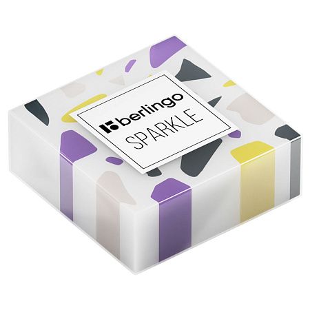 Ластик Berlingo "Sparkle", прямоугольный, цвета ассорти, 34*34*12мм 