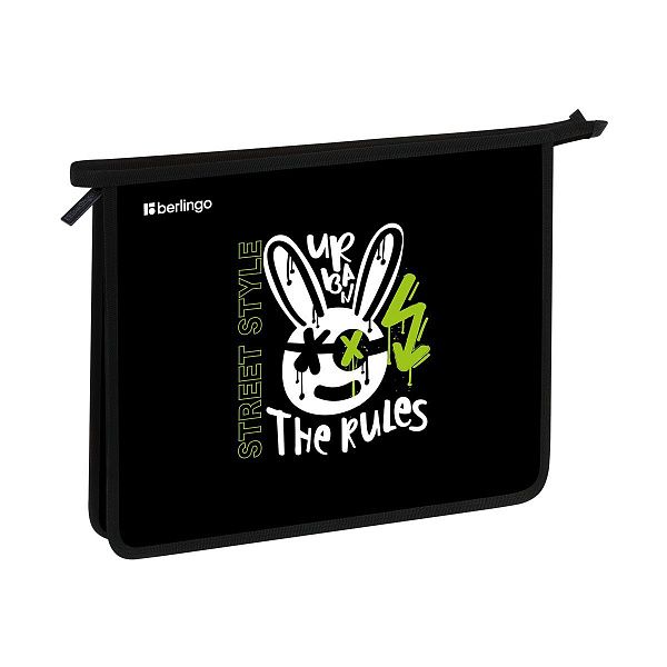 Папка для тетрадей 1 отделение, А5 Berlingo "Street Style", 240*205*40мм, пластик, на молнии