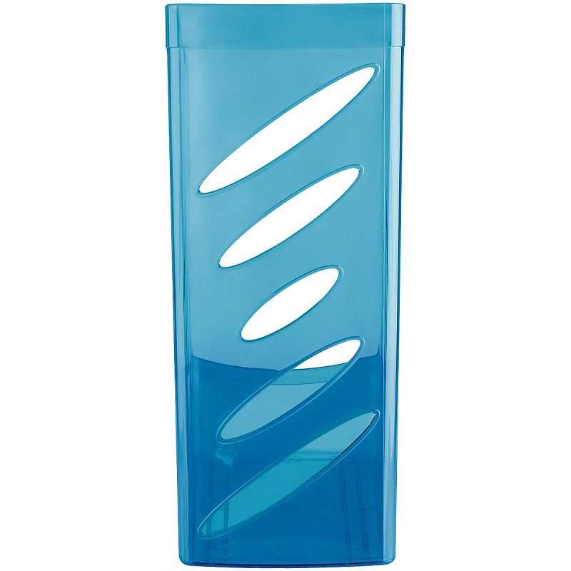 Лоток для бумаг вертикальный СТАММ "Тропик", тонированный голубой, ширина 110мм