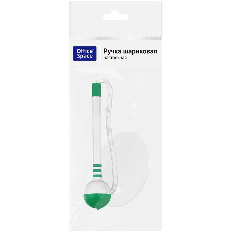 Ручка шариковая настольная OfficeSpace синяя, 0,7мм, белый корпус, белая подставка, европодвес 