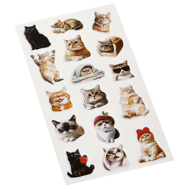 Наклейки объемные MESHU "Wow Cat", 10*23см, инд. уп., европодвес