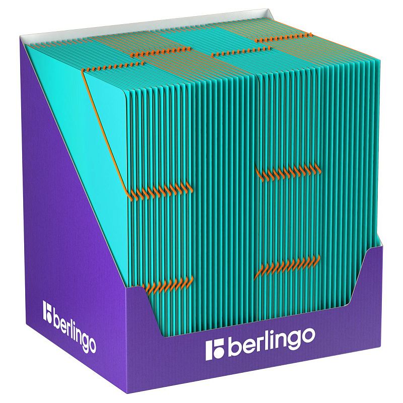 Папка на резинке Berlingo "Soft Touch Pro" А4, пластик, 600мкм, бирюзовая, внутр. оранжевая, софт-тач 