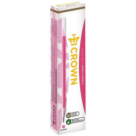 Стержень гелевый Crown "Hi-Jell Color" розовый, 138мм, 0,7мм 