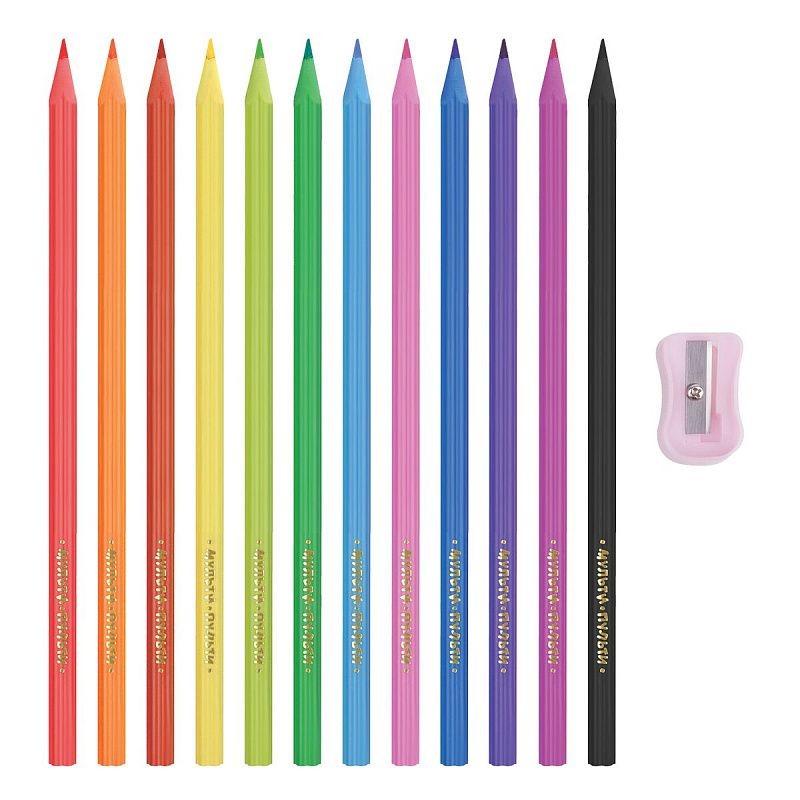 Карандаши цветные пластиковые Мульти-Пульти "Цветочек", 12цв., незаточен., формовой корпус, европодвес