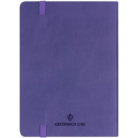 Записная книжка А6 80л. ЛАЙТ, кожзам, Greenwich Line "Classic. Lilac", с резинкой, фактурное тиснение, блок в клетку