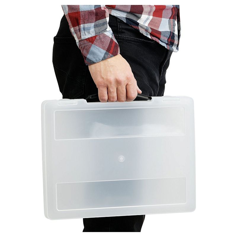 Портфель СТАММ с выдвижной ручкой, 270*350*45мм, прозрачный 