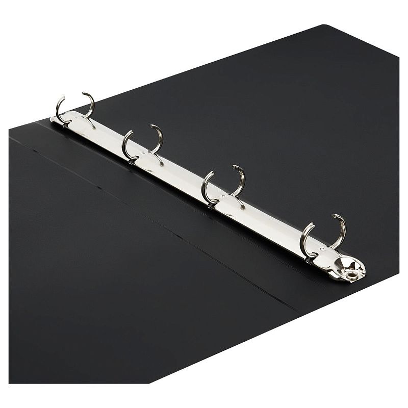 Папка на 4 кольцах OfficeSpace "Вита" А4, 25мм, 500мкм, пластик, черная 