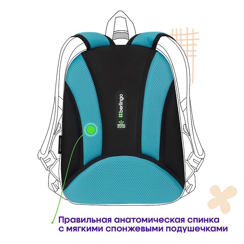 Ранец Berlingo Expert Plus "Glamorous" 38*29*15см, 2 отделения, 2 кармана, анатомическая спинка 