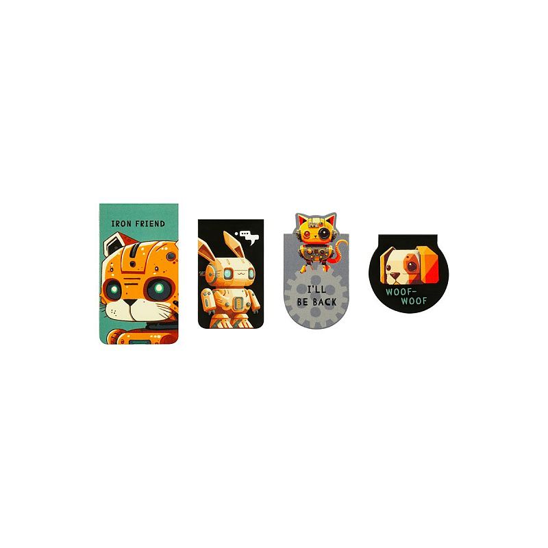 Закладки магнитные для книг, 4шт., MESHU "Iron friend", матовая ламинация 