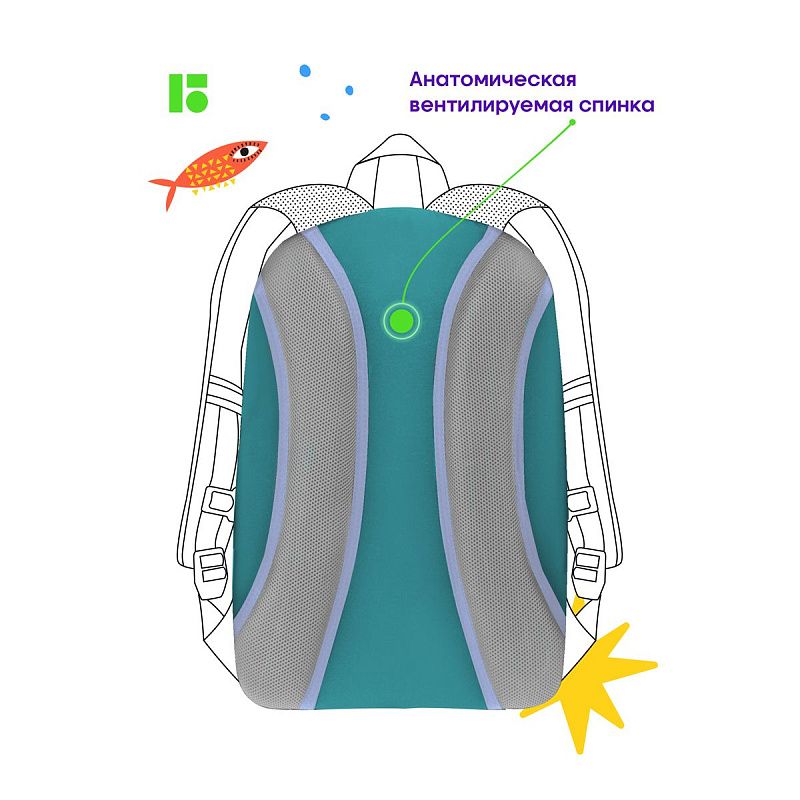 Рюкзак Berlingo Street Style "Mist", 41*28*17см, 3 отделения, 2 кармана, уплотненная спинка 