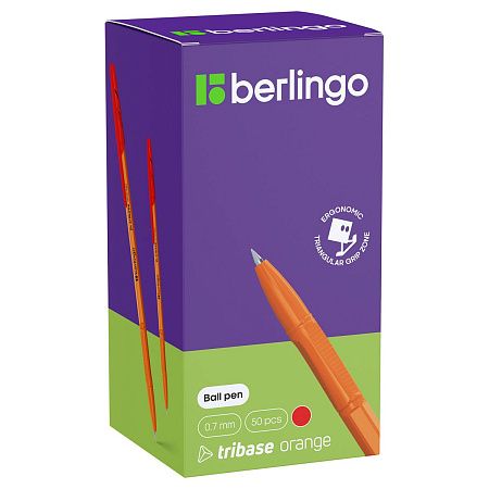 Ручка шариковая Berlingo "Tribase Orange" красная, 0,7мм 