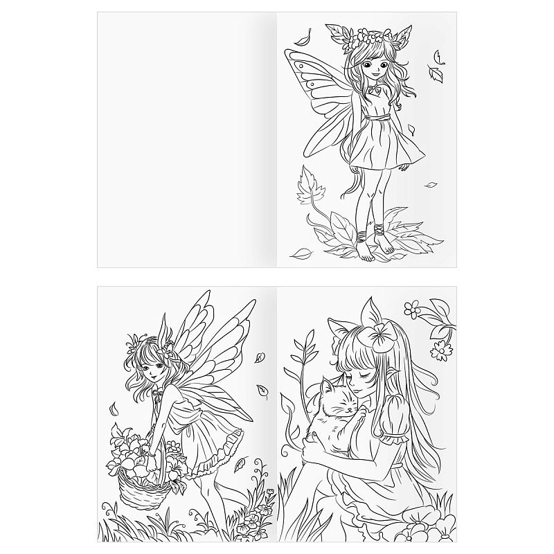 Раскраска А4, 8 стр., ТРИ СОВЫ "Сказочная раскраска"