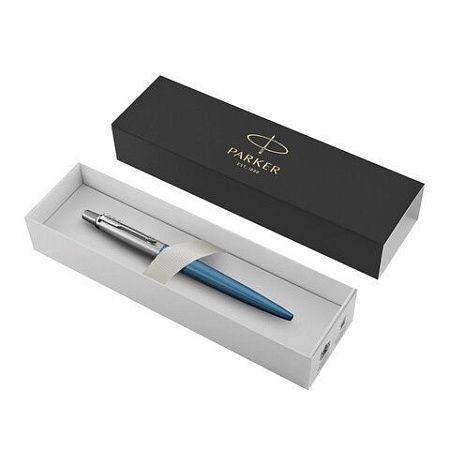 Ручка шариковая PARKER "Jotter Core Waterloo Blue CT", корпус голубой, детали хром, синяя, 1953191 