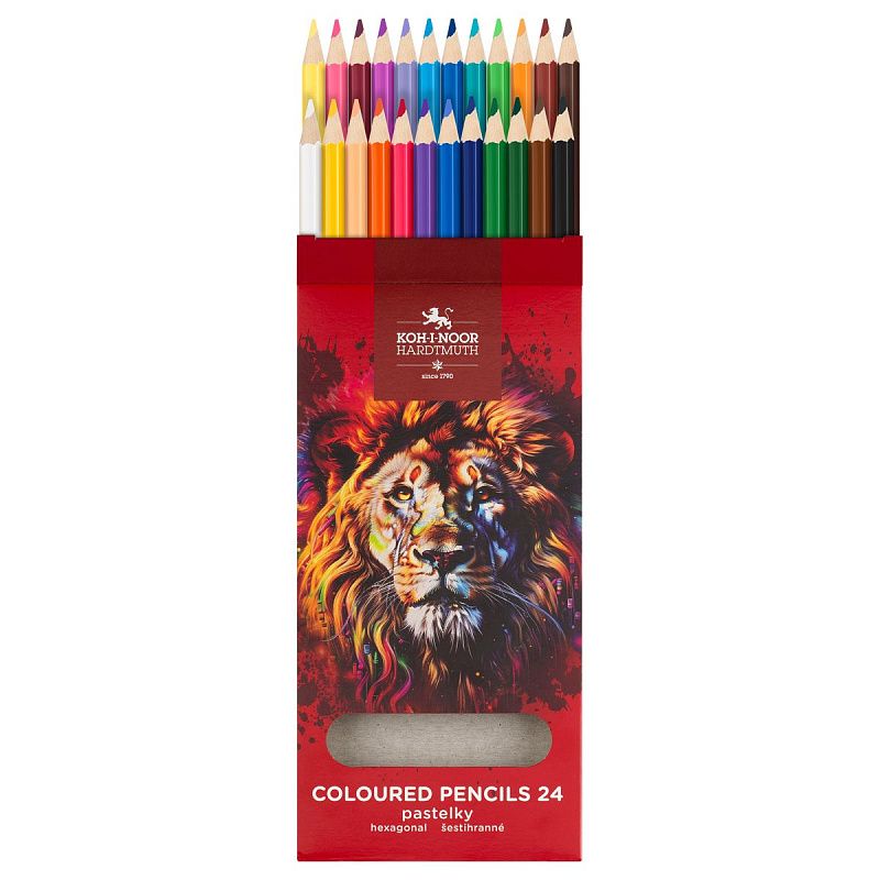 Карандаши цветные Koh-I-Noor "RED LION", 24цв, картон.упак. с подвесом