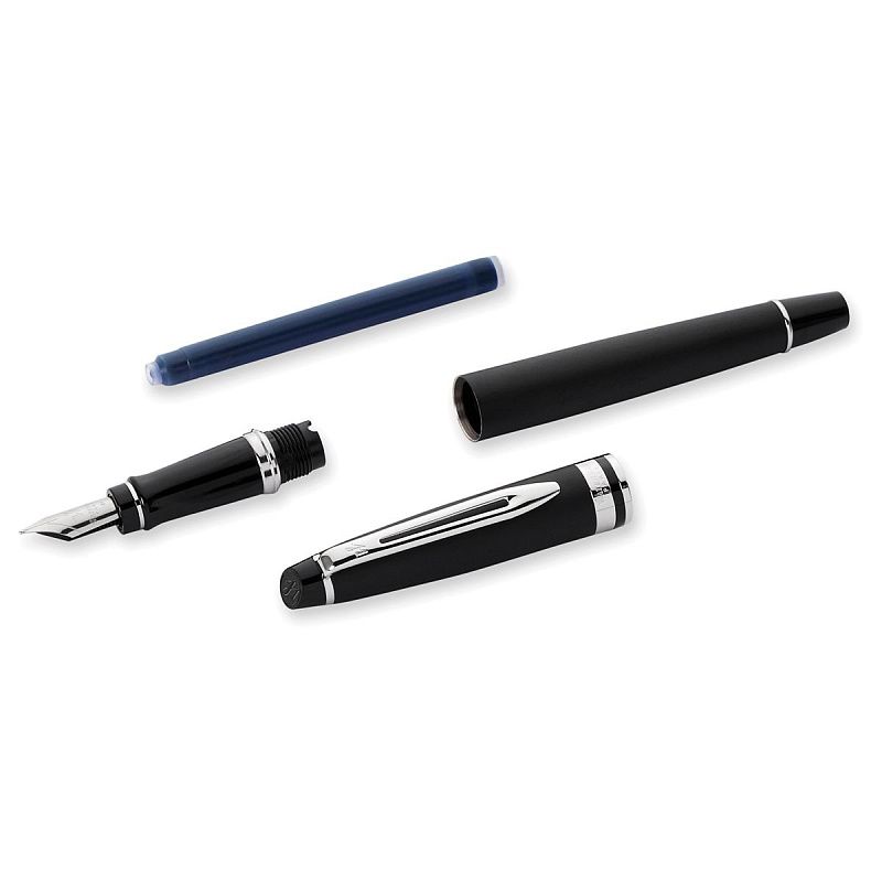 Ручка перьевая Waterman "Expert Matt Black CT" синяя, 1,0мм, подарочная упаковка 