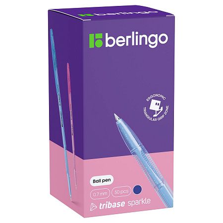Ручка шариковая Berlingo "Tribase Sparkle" синяя, 0,7мм 