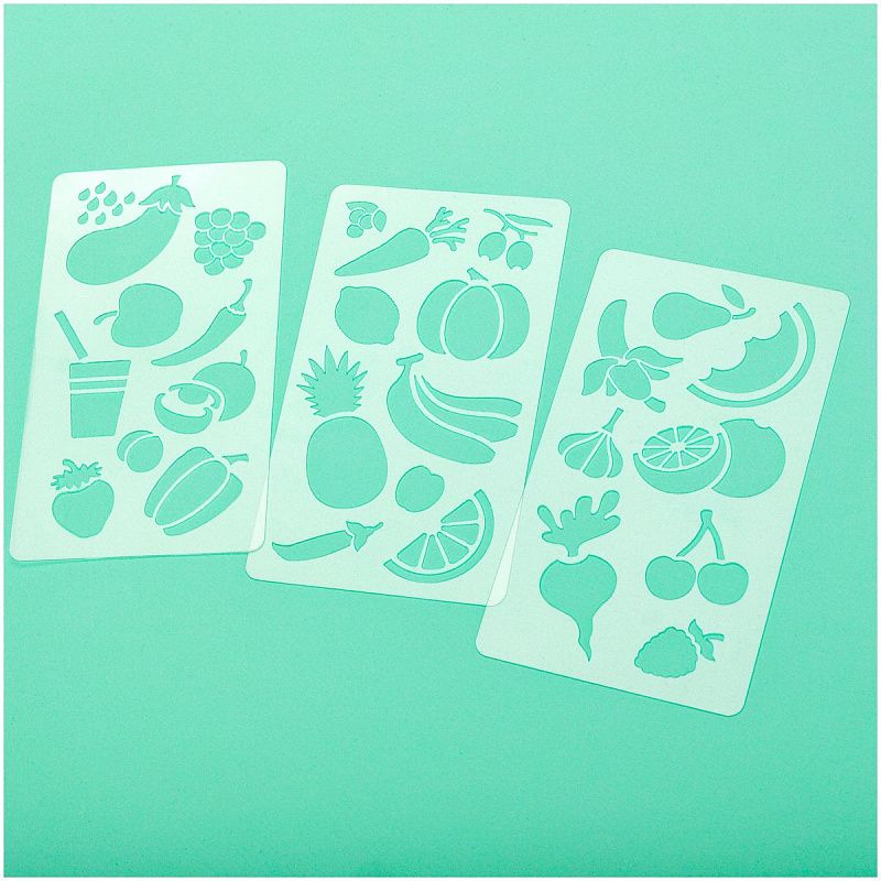 Набор трафаретов Мульти-Пульти 10*18см, "Фруктовая корзина", 3шт., европодвес 