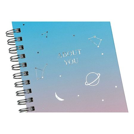 Записная книжка 95*175 мм 96л. на гребне MESHU "About you", матовая ламинация, твердая обложка, тиснение фольгой
