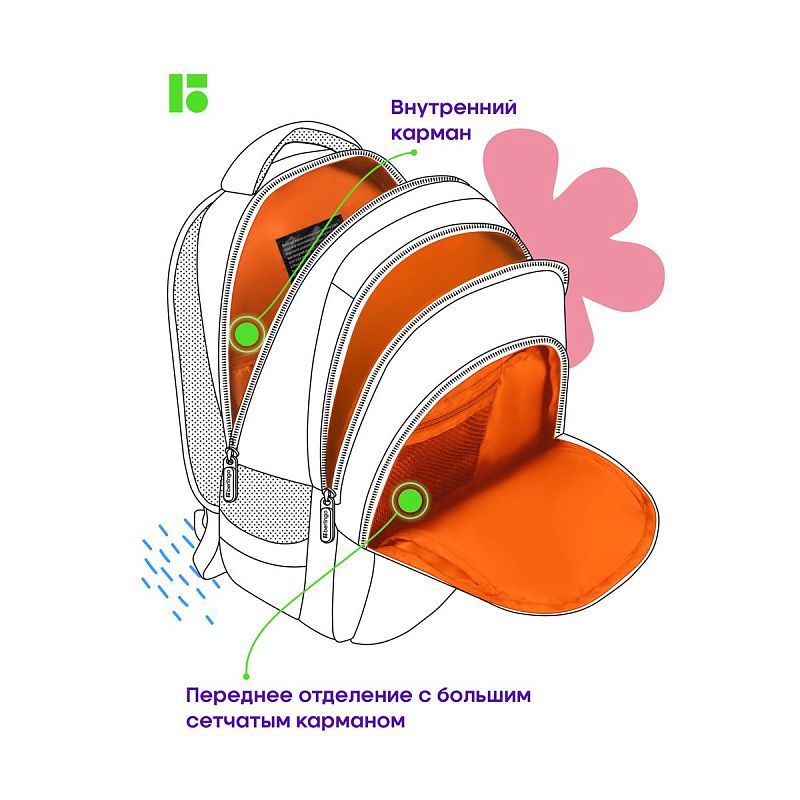 Рюкзак Berlingo Comfort "Speed of light" 38*27*18см, 3 отделения, 3 кармана, эргономичная спинка 