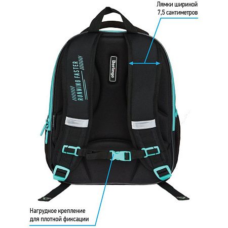Ранец Berlingo Expert Light облегченный "Just move" 38*28*15см, 3 отделения, 2 кармана, анатомическая спинка 