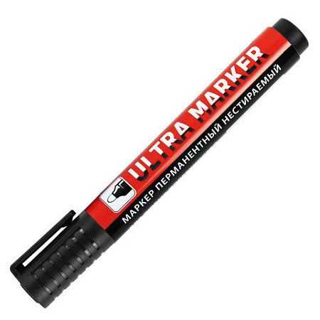 Маркер перманентный ULTRA MARKER, ЧЕРНЫЙ, 3,5 мм, с клипом, BRAUBERG, 152204 