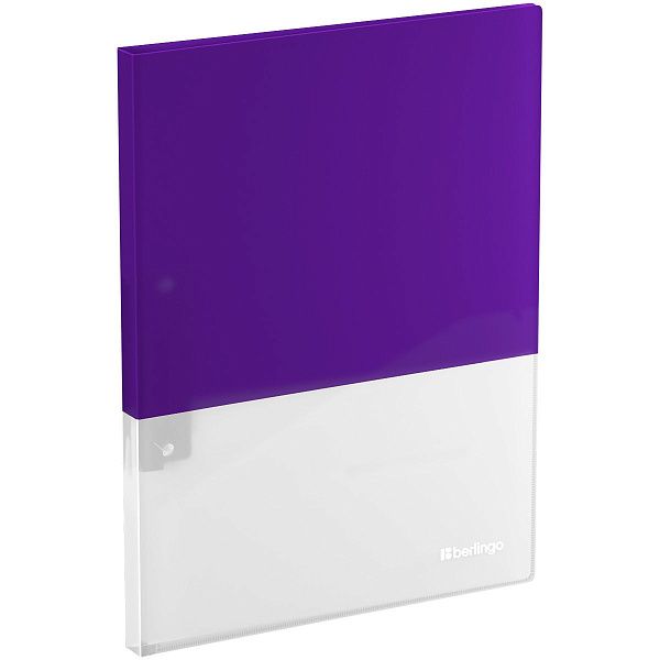 Папка с зажимом Berlingo "Semicolor" А4, 17мм, 700мкм, сиреневая, с внутр. карманом, софт-тач