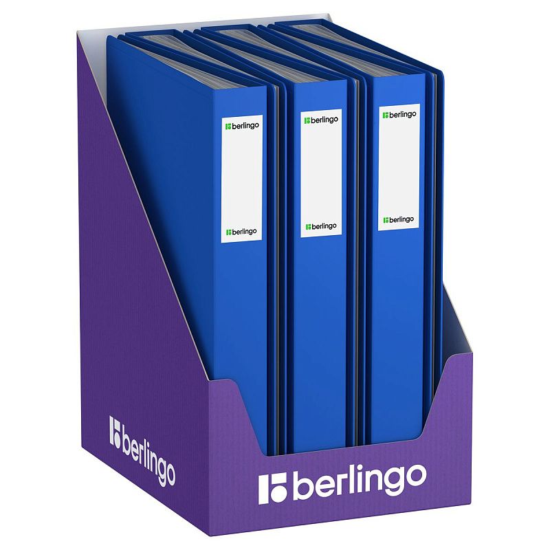 Папка с 80 вкладышами Berlingo "Soft Touch", 35мм, 800мкм, синяя, с внутр. карманом 
