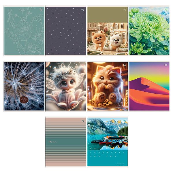 Тетрадь 48л., А5, линия BG "Mix-10. девочки", эконом