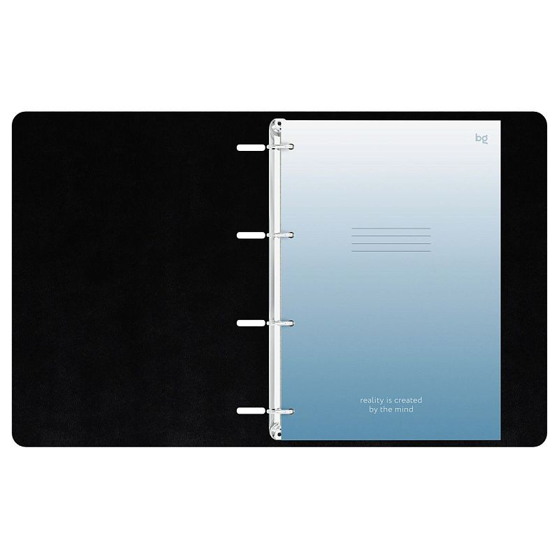 Тетрадь на кольцах А4, 120л., кожзам,  BG "Моно. Синий", иск. кожа, тиснение