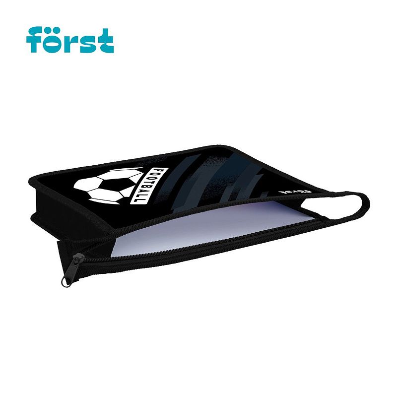 Папка для тетрадей 1 отделение, А5 Först "Football", 240*205*40мм, пластик, на молнии 