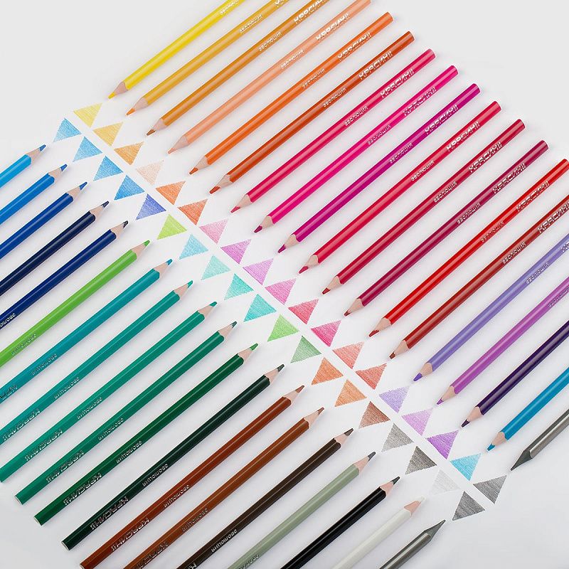 Карандаши цветные пластиковые Красин "Эволюция", 36цв.+2 ч/г HB, заточен., картон, европодвес