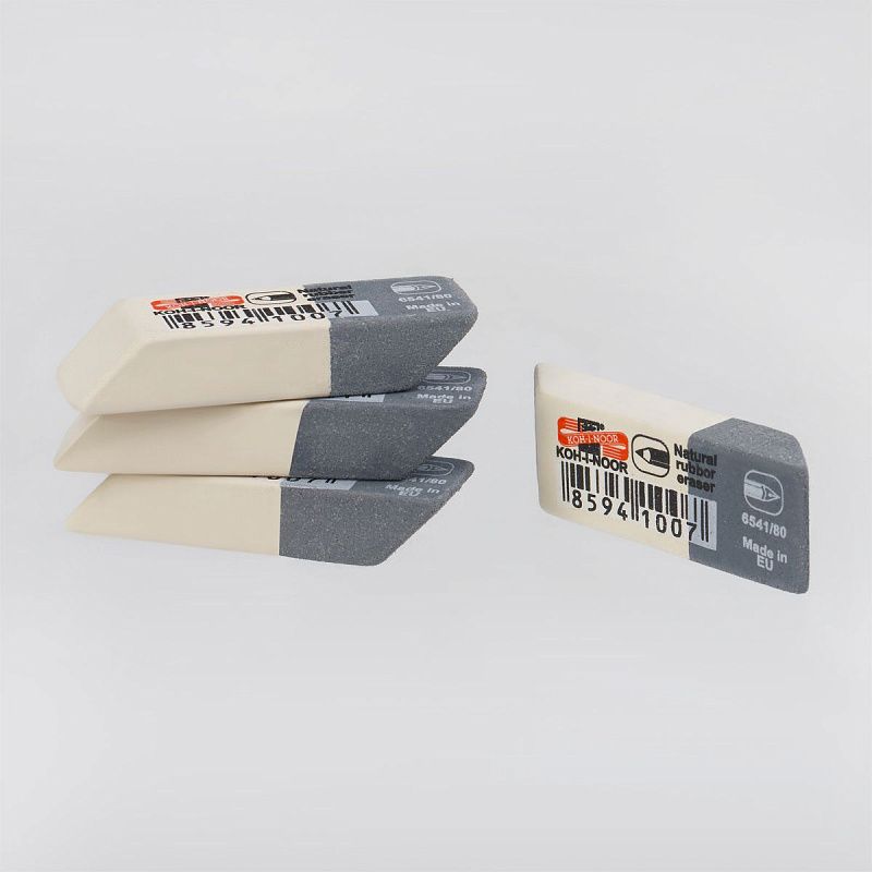 Ластик Koh-I-Noor "Sanpearl" 80, скошенный, комбинированный, натуральный каучук, 41*14*8мм 