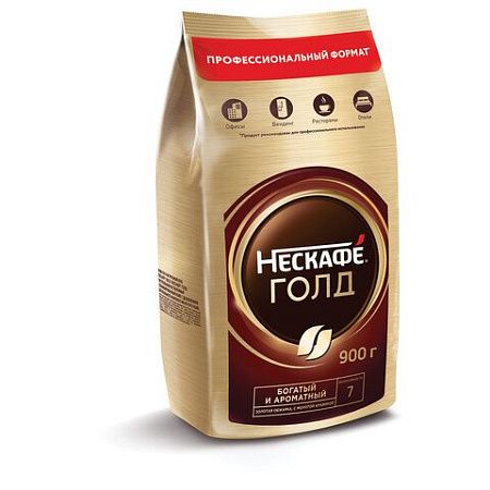 Кофе молотый в растворимом NESCAFE (Нескафе) "Gold", сублимированный, 900 г, мягкая упаковка, 01968, 12348493