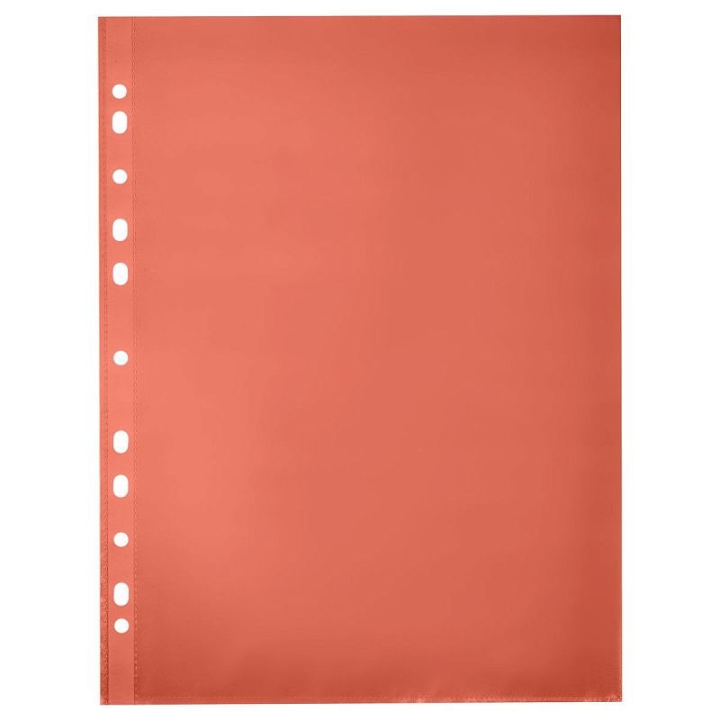 Папка-вкладыш с перфорацией OfficeSpace А4, 35мкм, матовая, цветная, ассорти в пачке 