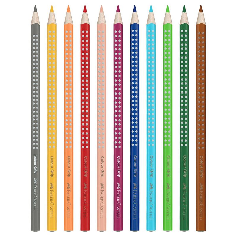 Карандаши цветные Faber-Castell "Grip", 12цв., трехгран., заточен., метал. кор.