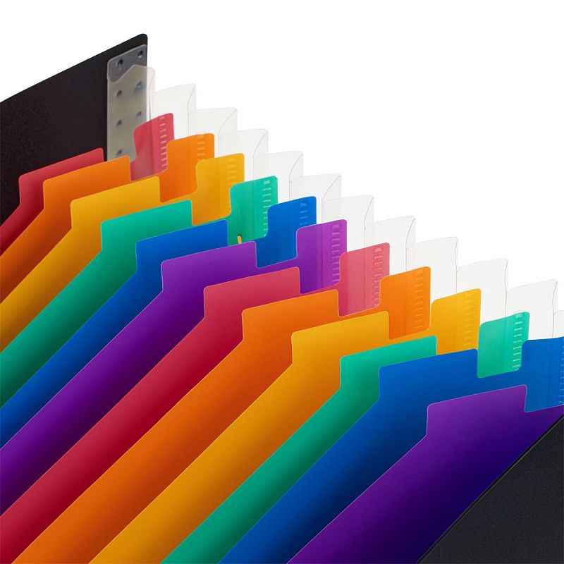 Лоток-органайзер для хранения документов СТАММ А4, 13 отделений,  черный 