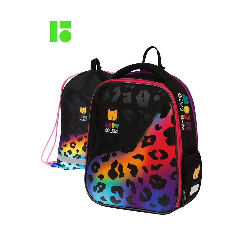 Ранец Berlingo Expert Mini "Meow colors" 36*27*14см, 2 отделения, 2 кармана, анатомическая спинка, мешок для обуви 