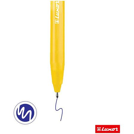 Ручка шариковая Luxor "InkGlide 100 Icy" синяя, 0,7мм, трехгран., оранжевый корпус 