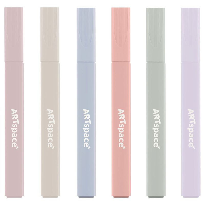 Набор текстовыделителей ArtSpace "Thin trace", 06цв., пастельные цвета, 1-3мм, ПВХ бокс с подложкой, европодвес 