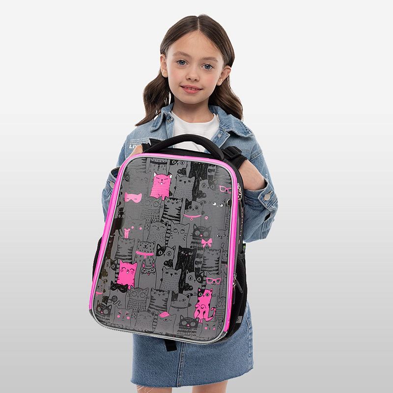 Ранец Berlingo Expert "Happy Cats" 37*28*16см, 2 отделения, 2 кармана, анатомическая спинка 