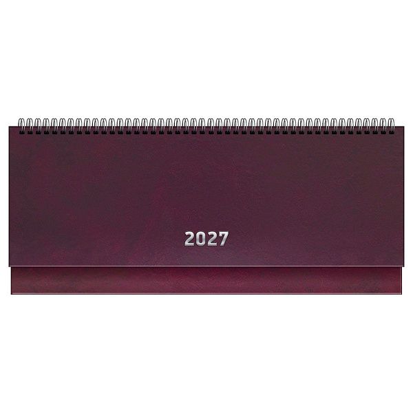 Планинг датированный 2027г., 64л., 285*100, бумвинил, BG, бордовый