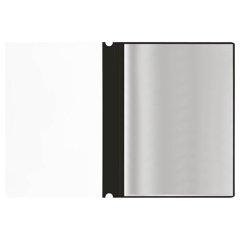 Папка-скоросшиватель с 10 вкладышами СТАММ с перфорацией, А4, 160мкм, пластик, черная 