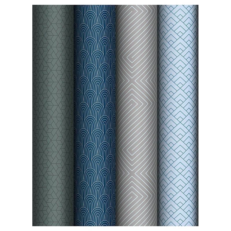 Упаковочная бумага глянц. 70*100см, MESHU "Strict", 80г/м2, ассорти 4 дизайна