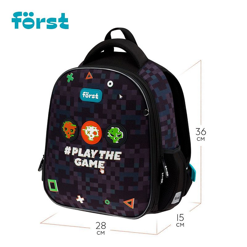Ранец Först F-Top облегченный "Play the game" 36*28*15см, 2 отделения, 2 кармана, анатомическая спинка 