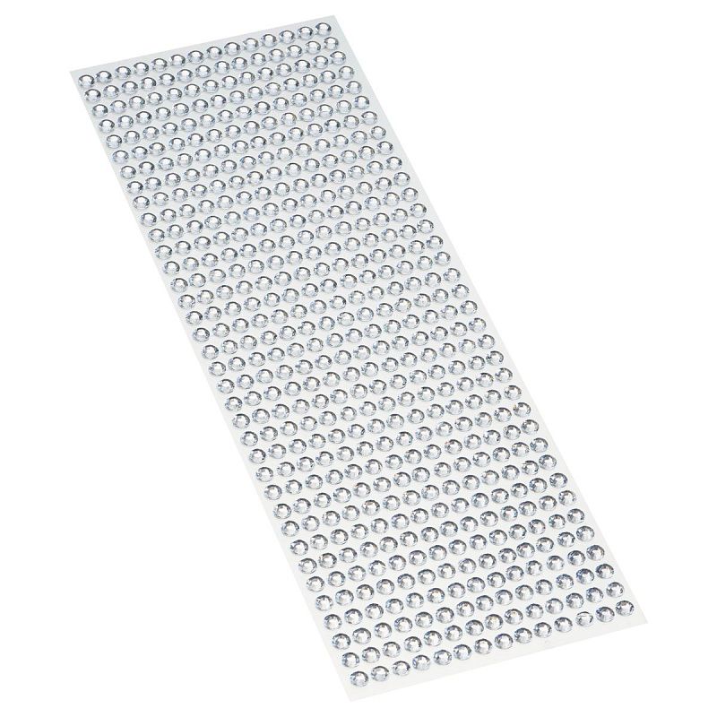 Стразы самоклеящиеся для творчества MESHU "Silver stripes" 504 наклейки, инд. уп., европодвес