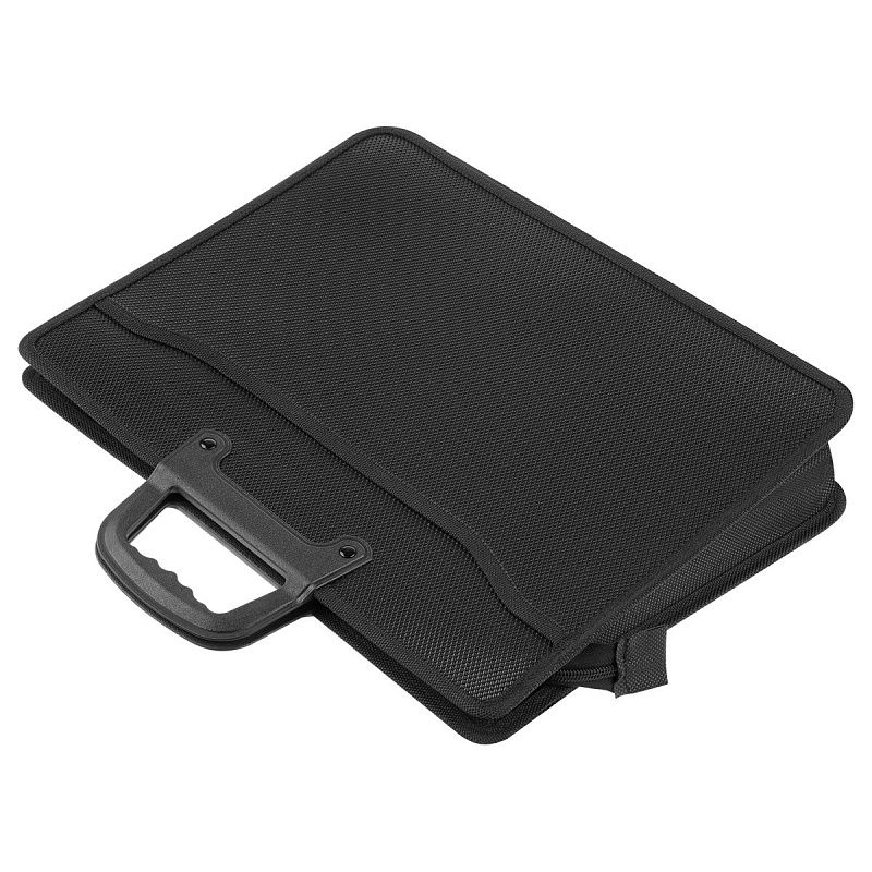 Папка-портфель 2 отделения СТАММ  А4+, 280*370*90мм, 700мкм, черный 