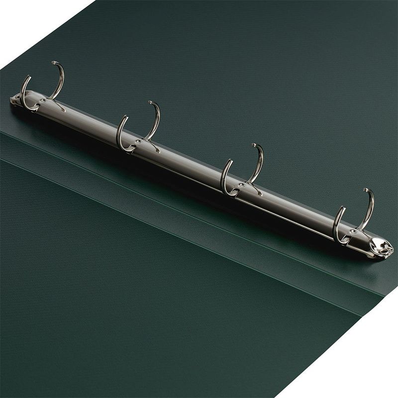 Папка на 4 кольцах СТАММ "Диагональ" А4, 40мм, 700мкм, пластик, изумруд 