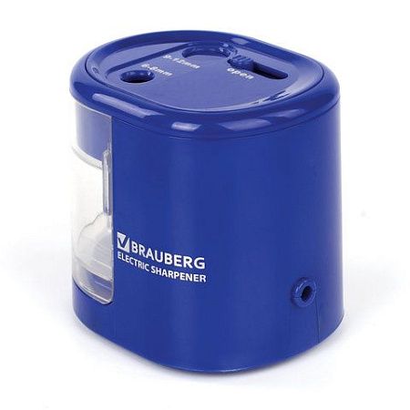 Точилка электрическая BRAUBERG "STANDARD", 2 отверстия для карандашей (включая утолщенные), питание от 4 батареек АА, 228423 