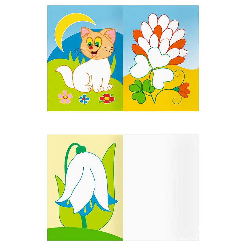 Раскраска с цв. фоном А5,  8 стр., ТРИ СОВЫ  "Для малышей. Выпуск 2"